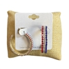 24684 BLUE RED & CLEAR OPEN HOOP EARRINGS