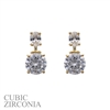 24846 CLEAR ROUND GOLD POST STUD EARRINGS