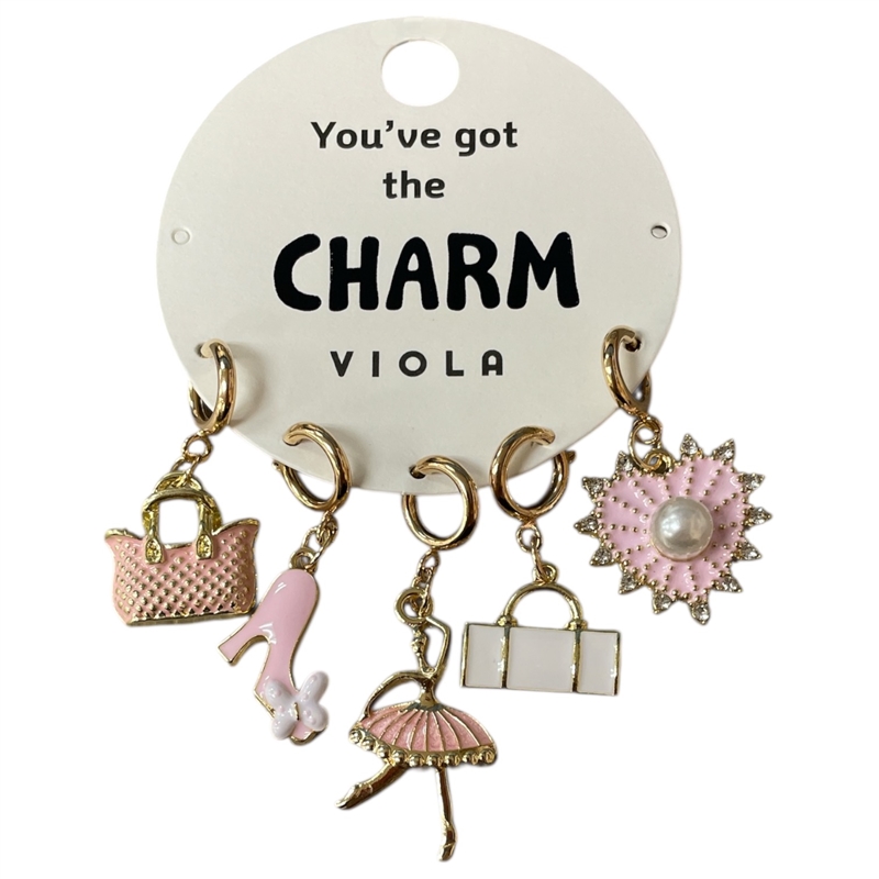 25-0120 PINK BALLERINA 5 PIECE MULTI CHARM SET