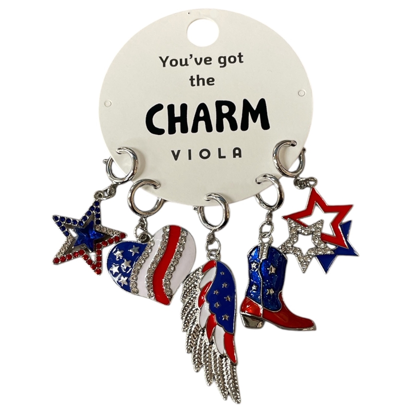 25-0124 AMERICAN FLAG 5 PIECE MULTI CHARM SET