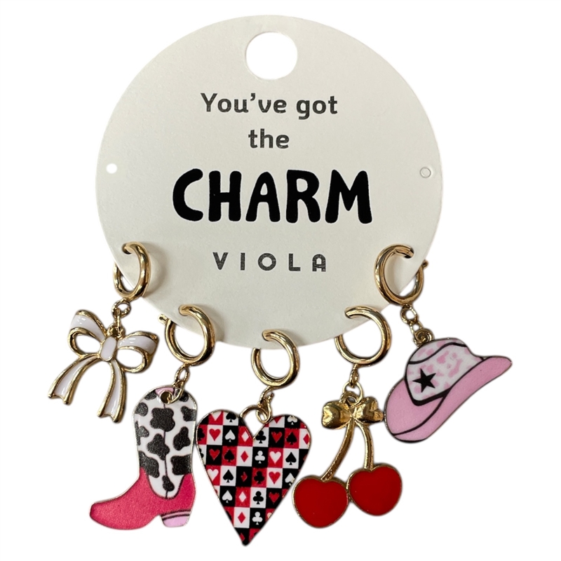 25-0125 COW GIRL 5 PIECE MULTI CHARM SET