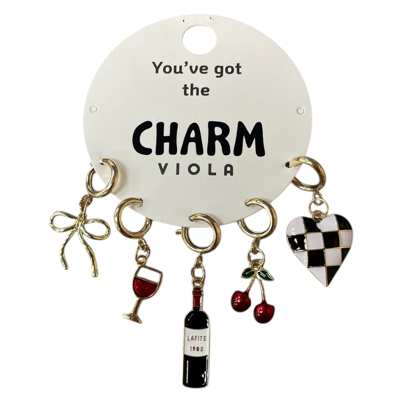 25-0136 CHERRY & WINE 5 PIECE MULTI CHARM SET