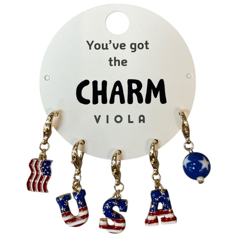 25-0156 USA AMERICAN FLAG 5 PIECE MULTI CHARM SET