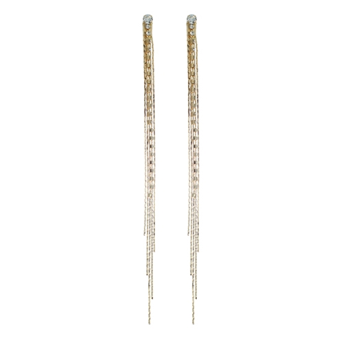 25130CR ONE STRAND RHINESTONE DANGLE EARRING