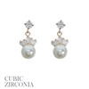 25455 PEARL/RHINESTONE EARRINGS