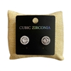 25516-1 SILVER CUBIC ZIRCONIA STUD EARRINGS