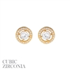 257301 GOLD 5MM CZ ROUND SMALL STUD EARRINGS