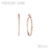 25658-30 ROSE GOLD SMALL RHINESTONE HOOP EARRINGS