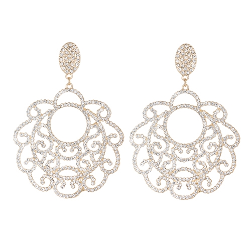 25683CR DANGLE RHINESTONE CRYSTAL EARRINGS
