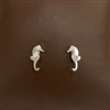 25739 HAMMERED TINY SEA HORSE STUD EARRINGS