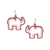 25955LSI RED ELEPHANT EARRINGS