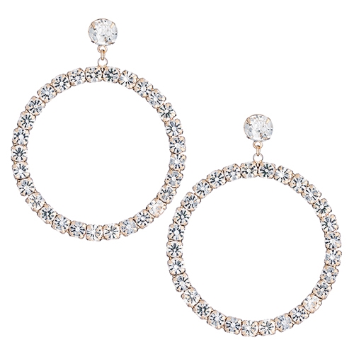 25960CR CIRCLE RHINESTONE EARRINGS