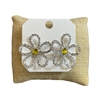 25991-1 RHINESTONE FLOWER STUD EARRINGS
