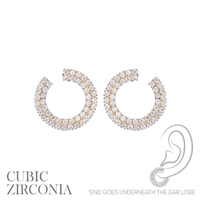 26081 TWO LINE OPEN CIRCLE POST SUD EARRINGS