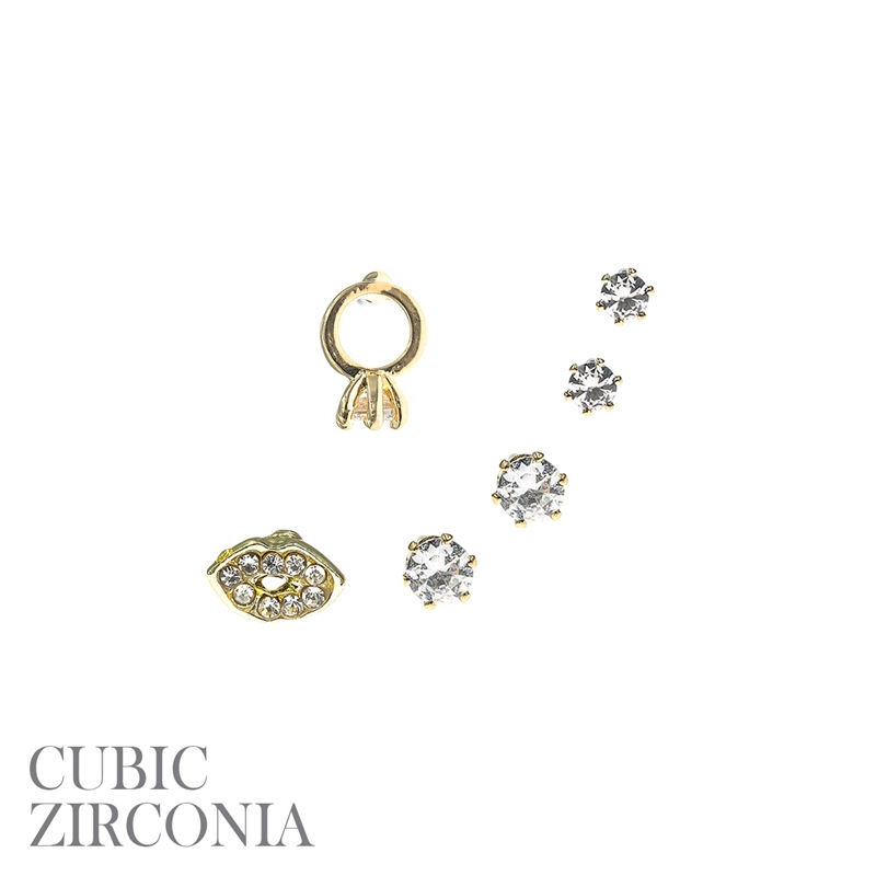 26097 RING/KISS STUD SET