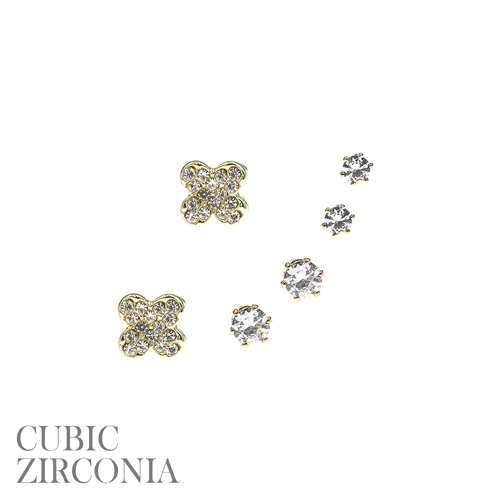 26105 3 PACK RHINESTONE CROSS STUDS