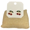 26324 RHINESTONE SMALL CHERRY STUD EARRINGS