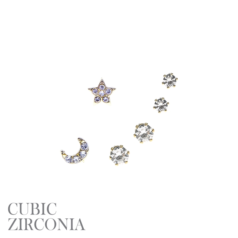 26458 MOON/STAR EARRING SET