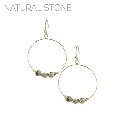 26510 NATURAL STONE 3 LINK EARRING