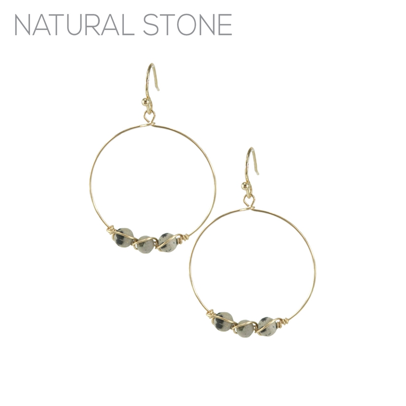 26510 NATURAL STONE 3 LINK EARRING