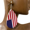 2653MU TAERDROP  AMERICAN FLAG EARRINGS