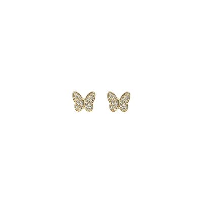 26750CR EXTRA SMALL RHINESTONE BUTTERFLY STUD ER