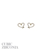 26781 CURVED GOLD SMALL HEART STUD EARRINGS