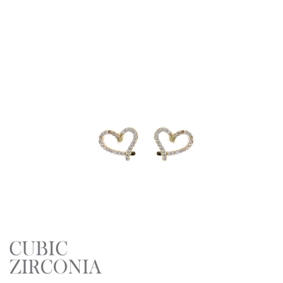 26781 CURVED GOLD SMALL HEART STUD EARRINGS