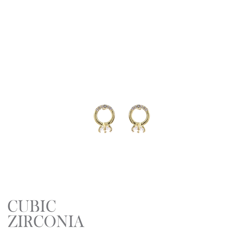 26798CR SMALL RING STUD EARRINGS