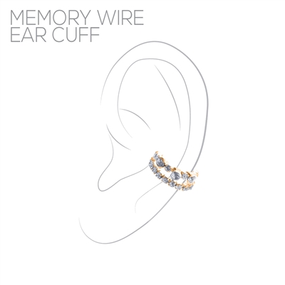 26814 2 LINE RHINESTONE EAR CUFF