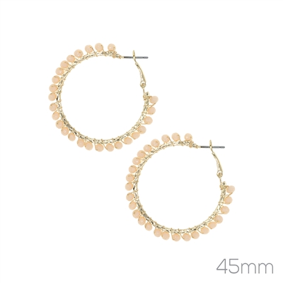 26923 CRYSTAL BEADED GOLD HOOP ER