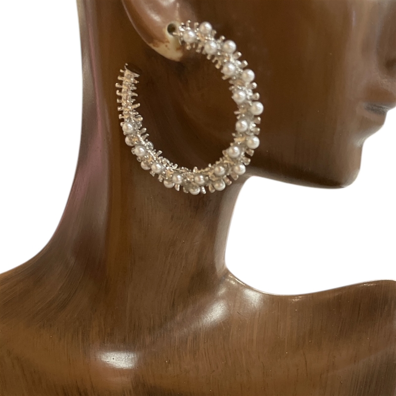 26933 PEARL HOOP EARRINGS
