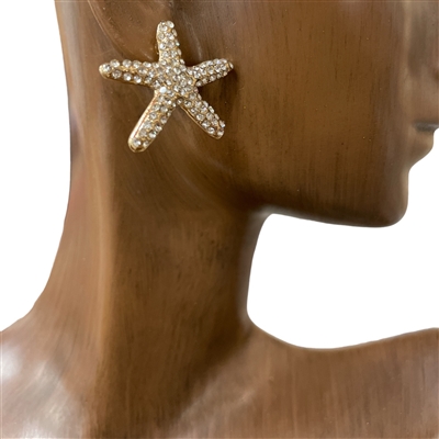 26942  RHINESTONES STARFISH EARRINGS