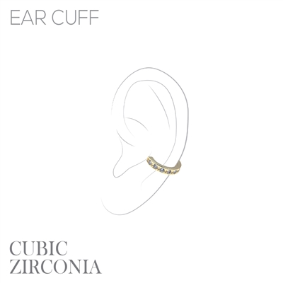 26987CR CLEAR THIN  RHINESTONE EAR CUFF