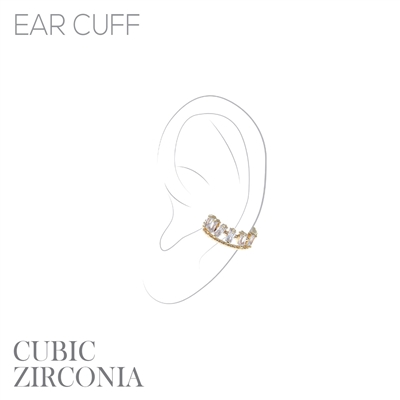 26988CR CLEAR BAGUETTE EAR CUFF