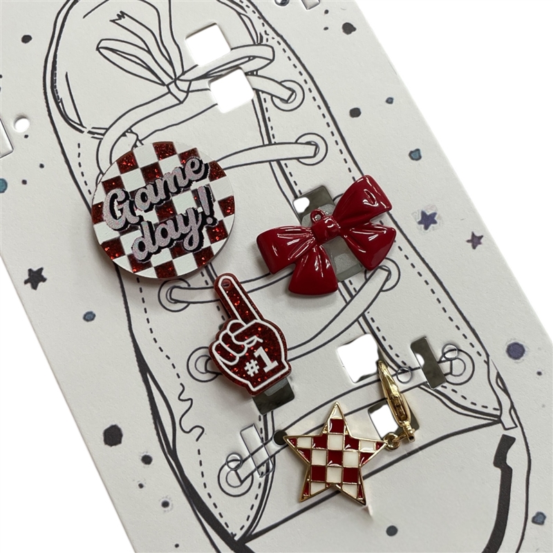27-0062  BURGUNDY GAME DAY  CHARMS SHOES CHARMS