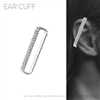 27134 RHINESTONE SILVER 2MM RECTANGLE EAR CUFF