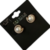 27145   CZ RHINESTONE PEARL CENTER  STUD EARRINGS