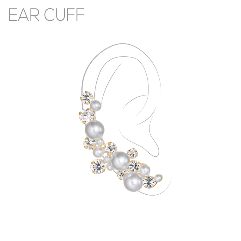 27181WH PEARL AND RINESTONE EAR CUFF