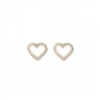 27192VCR GOLD CLEAR RHINESTONE HEART STUD