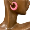 27267   PINK SMALL SIZE OPEN HOOP CLAY  EARRINGS