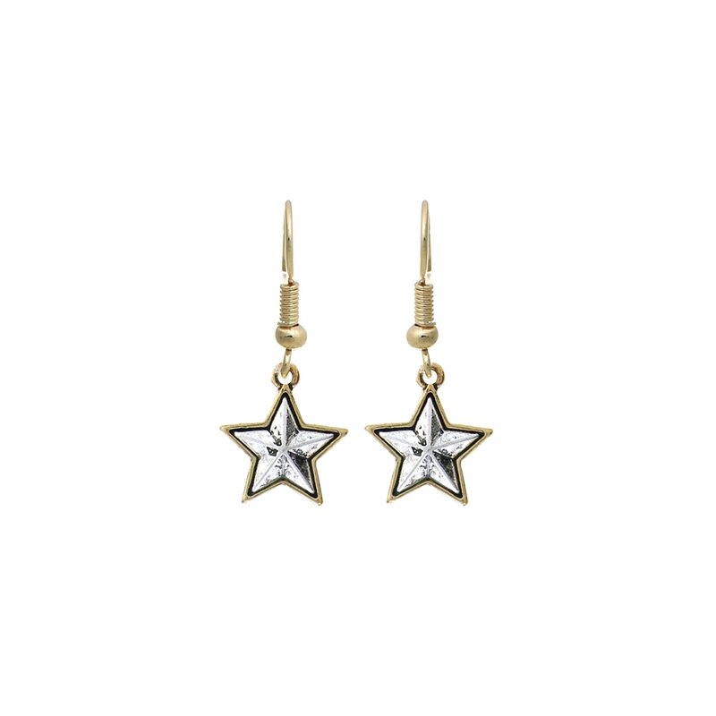 27292 HAMMERED TWO TONE SMALL STAR POST EARRINGS