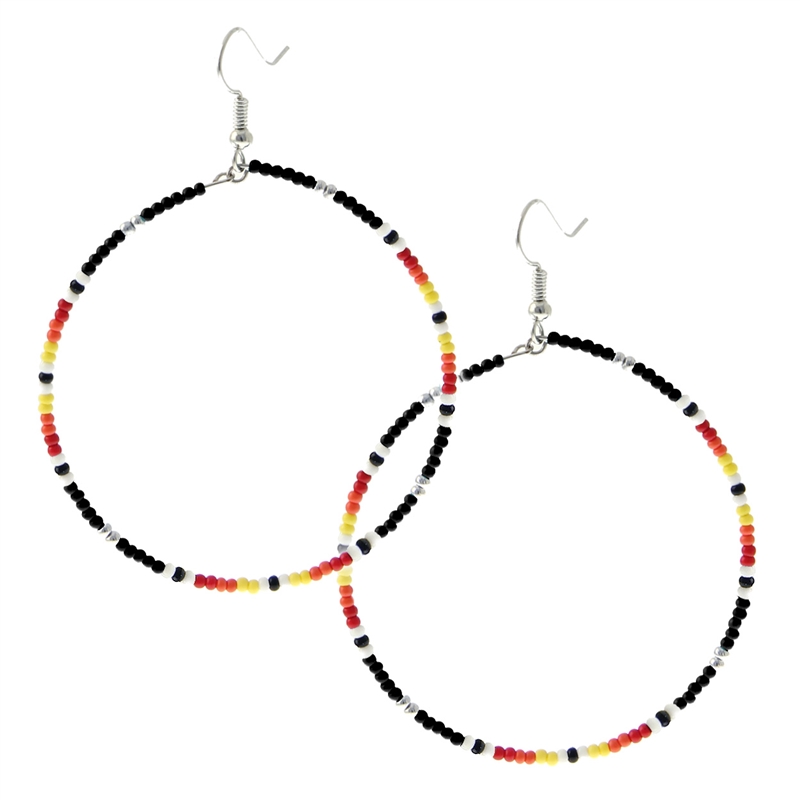 27375 SEED BEAD BOHO OPEN ROUND POST EARRINGS