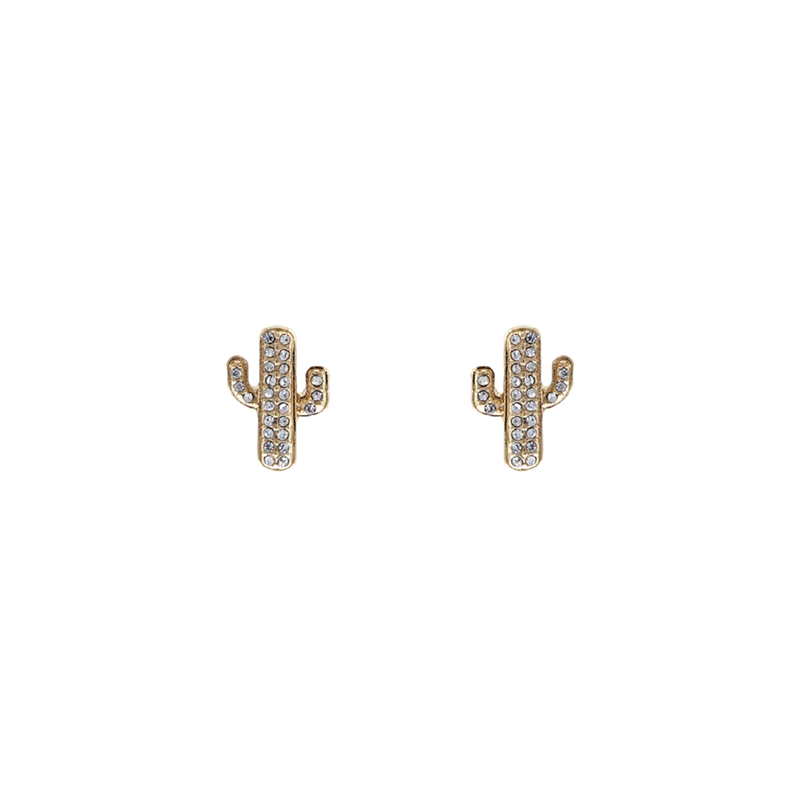 27376 RHINESTONE SMALL CACTUS STUD EARRINGS