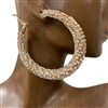 27404L '' 55''LARGE RHINESTONE HOOP EARRINGS