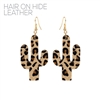 27469 CACTUS LEOPARD PRINT LEATHER EARRINGS