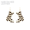 27553G HAIR ON HIDE LEOPARD PATTERN LEATHER BOOT EARRINGS