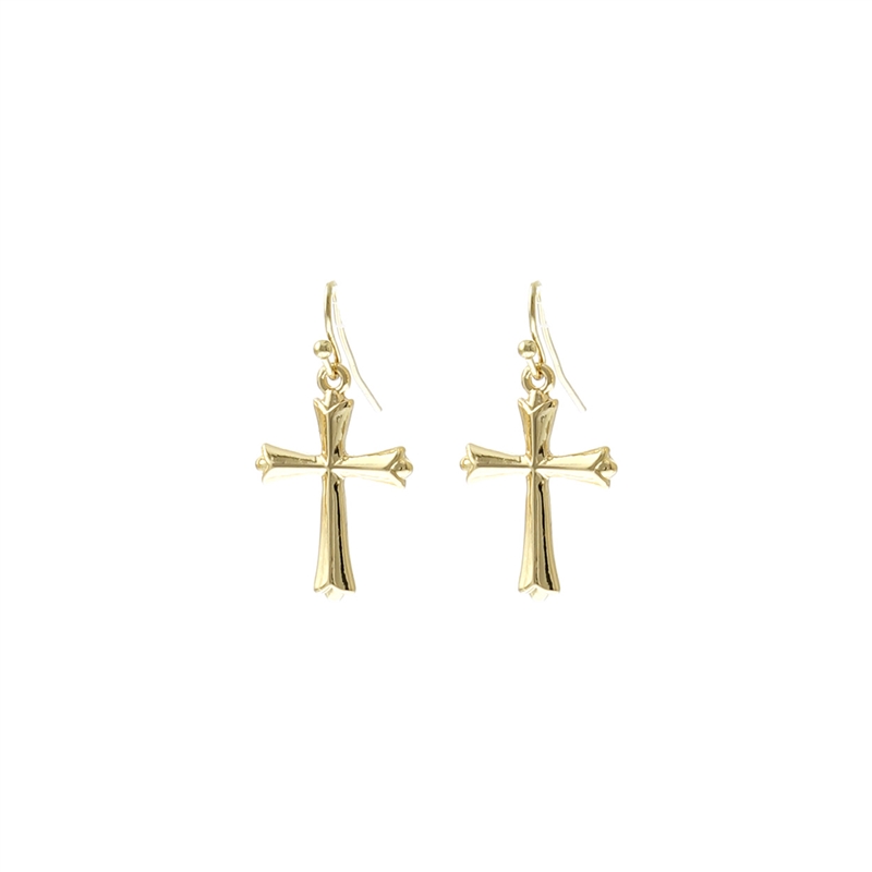 27572 ANTIQUE WEST SYRIAC CROSS POST EARRINGS