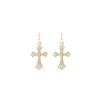 27573 ANTIQUE SMALL RHINESTONE CROSS EARRINGS