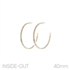 27592 RHINESTONE INSIDE OUT 40MM ROUND HOOP EARRINGS